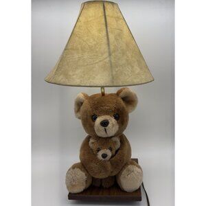Vtg California Stuffed Toys Plush Bear Lamp Mama & Baby ADI Lamps Nursery 20”